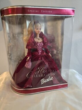 Barbie Special Edition Burgundy and Gold Holiday Gown